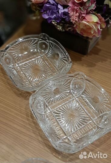 Хрустальные конфетницы, салатники, Чехия, СССР