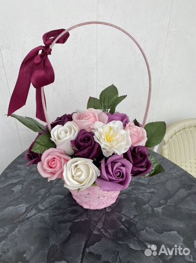 Букет из мыльных роз