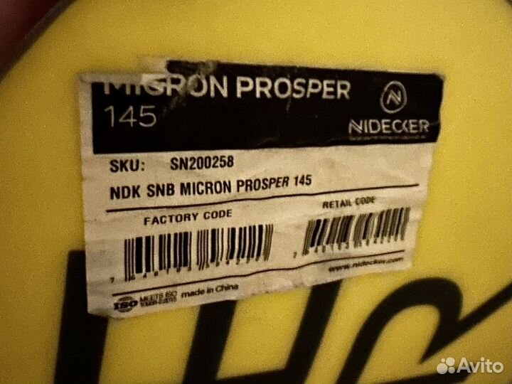 Сноуборд Nidecker Micron Prosper 145