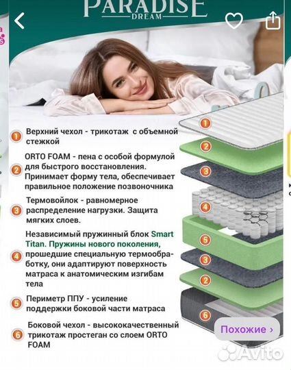 Матрас 140х200. Новый