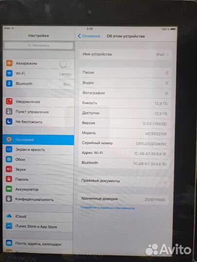 Планшет iPad 2 (модель A1396) 16 гб Wi-Fi + 3G