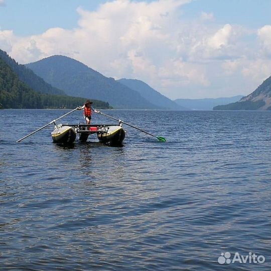 Катарафт, распашной моторный катамаран