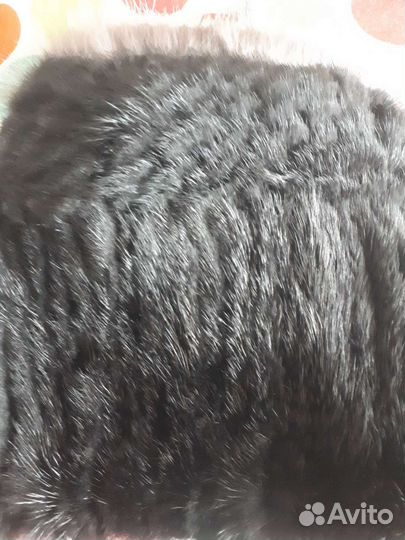 Шапка норковая вязаная женская