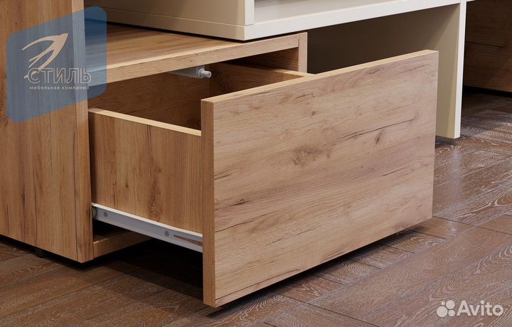 9 Тумба под тв Дуб Крафт золотой Бежевый
