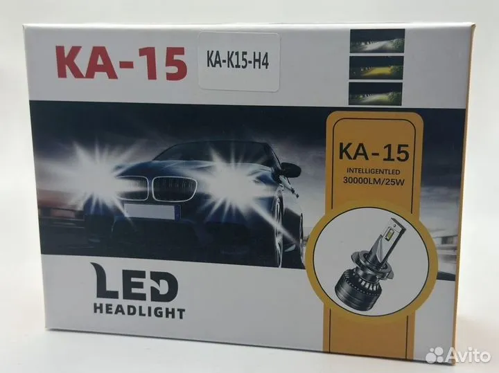 LED лампы ka15 h4 h7 двухрежимные (желтый,белый)