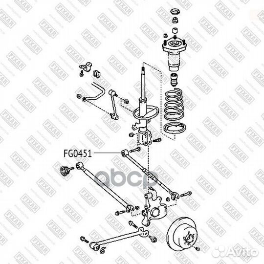 Сайлентблок рычага подвески зад FG0451 fixar