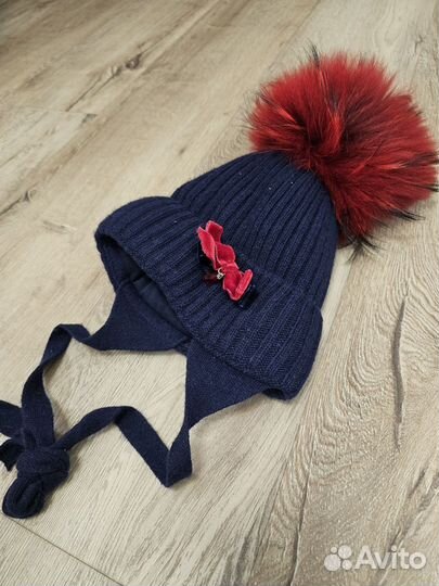 Зимняя шапка для девочки 50-52