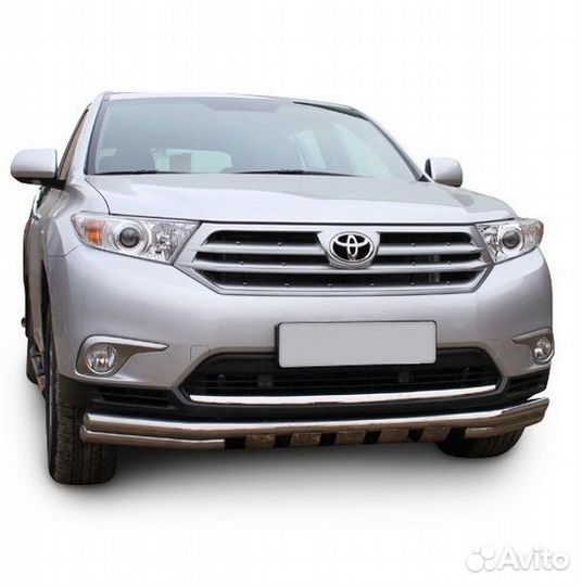 Защита переднего бампера Toyota highlander (2010)