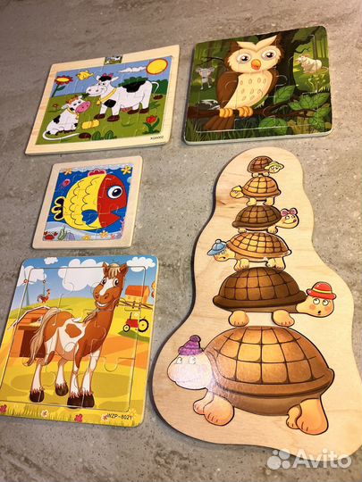 Деревянные пазлы в рамке