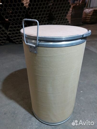 Бочка картонная 176л б/у, d-500мм, высота 900мм