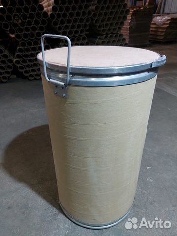 Бочка картонная 176л б/у, d-500мм, высота 900мм