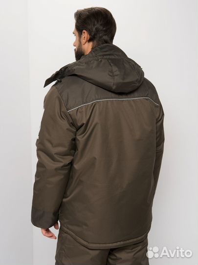 Костюм зимний Huntsman Полюс хаки (40 С) р-р 52-54