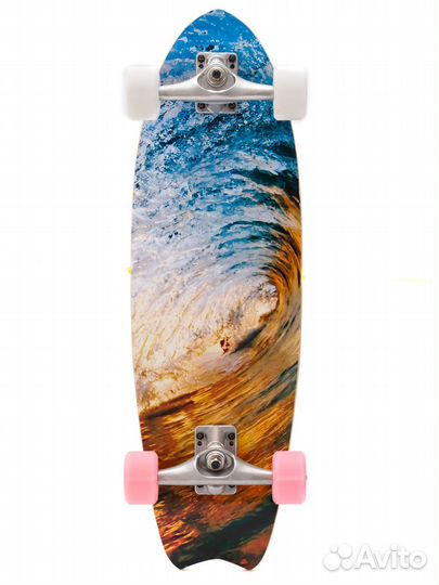 Лонгборд с деревянной декой, 75 см (Белый)