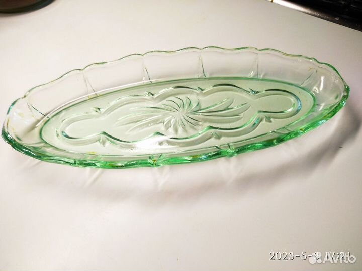 Селедочница цветное стекло блюдо СССР винтаж 70-е