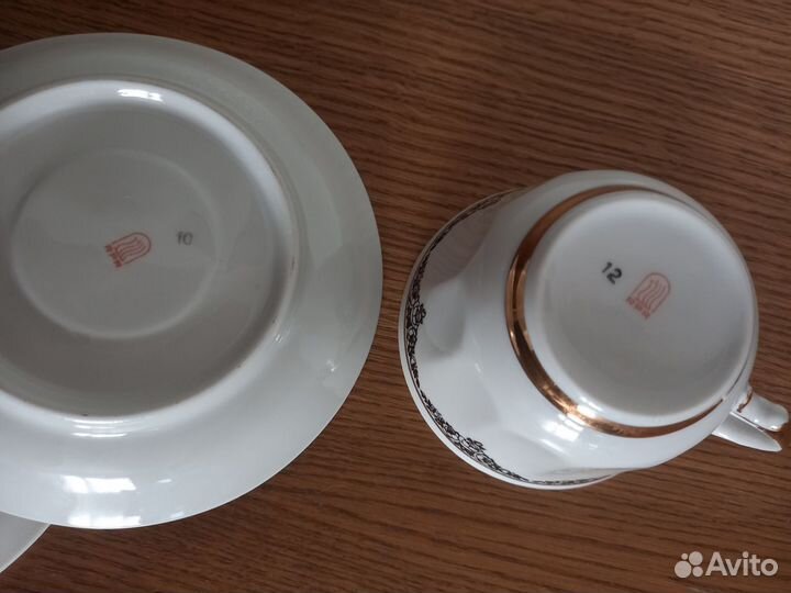 Фарфоровое чайное трио Рига