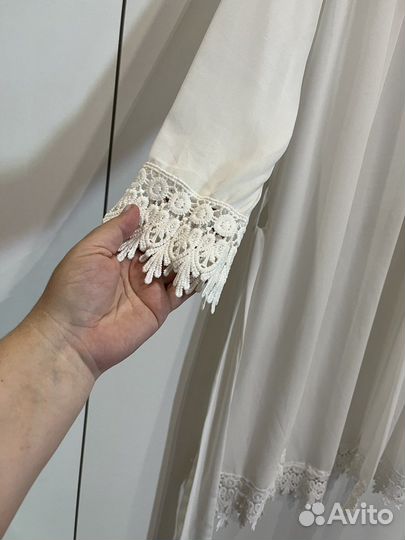 Халат женский с кружевом 50/52