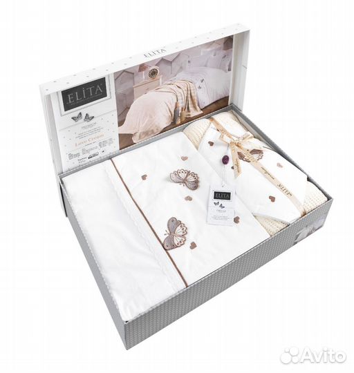 Постельное белье + плед, Elita Турция.размер Евро