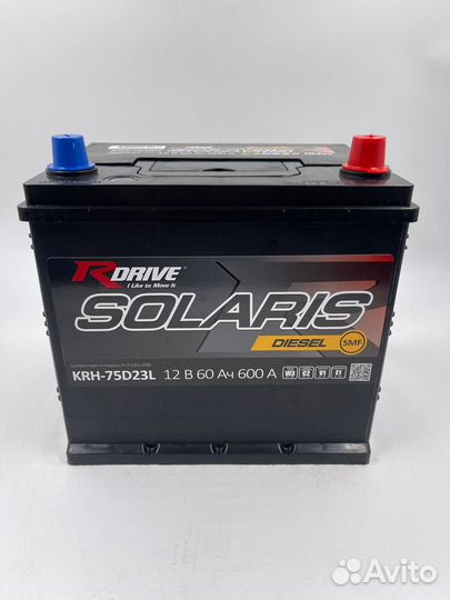 Аккумулятор RDrive solaris diesel SMF 75D23L