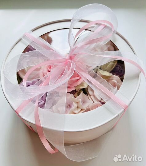 Зефирный букетик в подарочной коробке