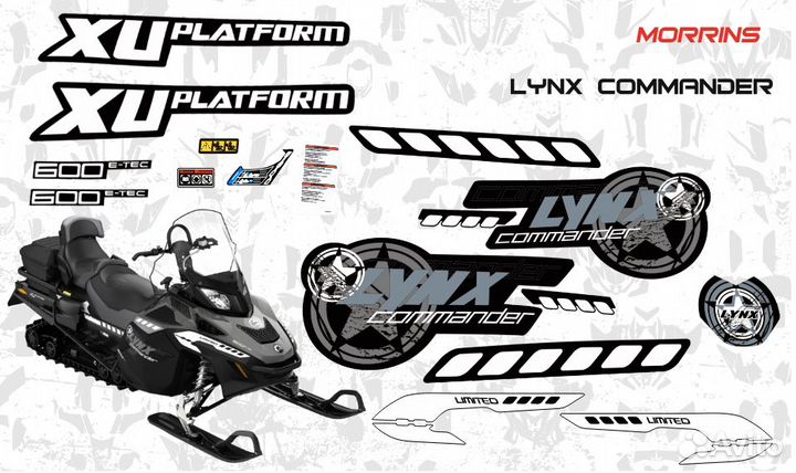 Наклейки на снегоход lynx Commander