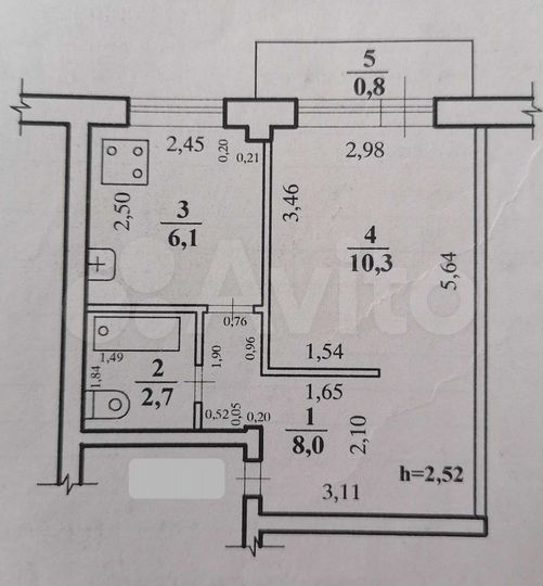 1-к. квартира, 27,9 м², 4/5 эт.