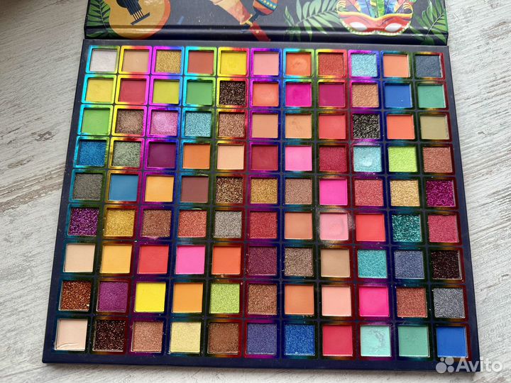 Палитра теней для век яркая большая