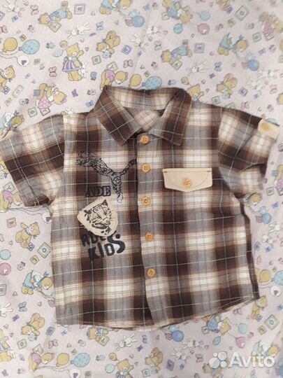 Рубашки для мальчика 74-80 размер (вещи пакетом)