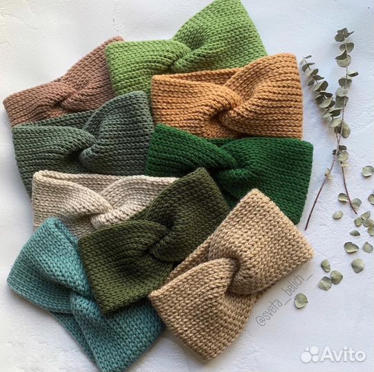 Повязка на голову вязаная