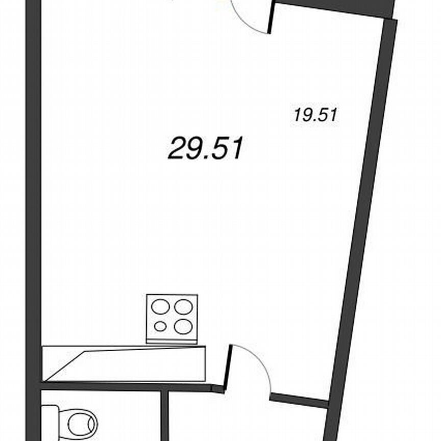 Квартира-студия, 33,6 м², 17/22 эт.