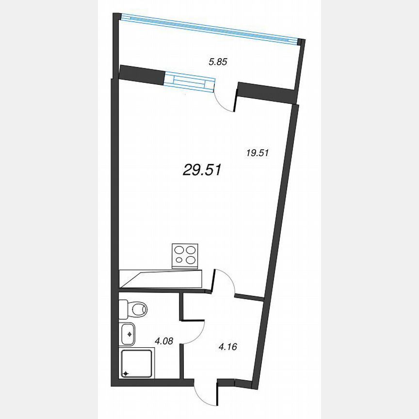 Квартира-студия, 33,6 м², 17/22 эт.