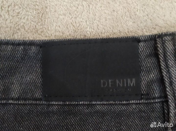 Джинсы черные широкие denim