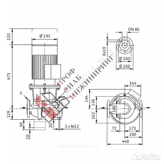 Насос IL 80/150-1,1/4 PN16 3х400В/50 Гц Wilo 27860