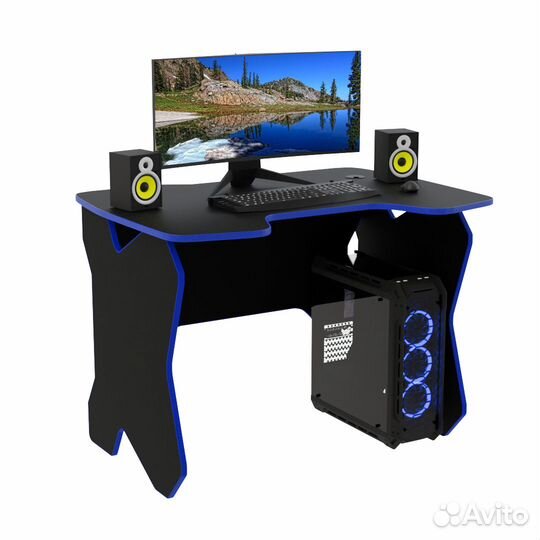 Геймерский стол скай черный/синий