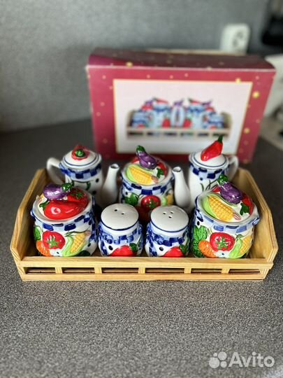 Новый набор для специй керамика на подставке