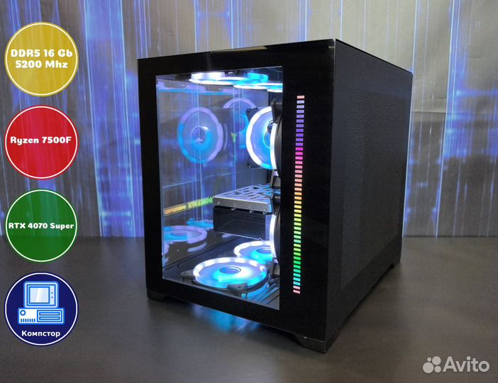 Собранный компьютер AMD7500F-RTX4070SUP-16DDR5-LVO4367