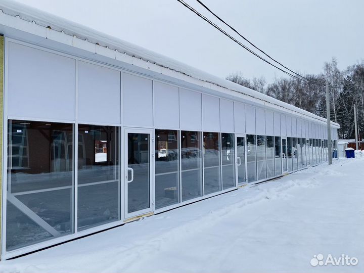 Фасад панорамное безрамное остеклени