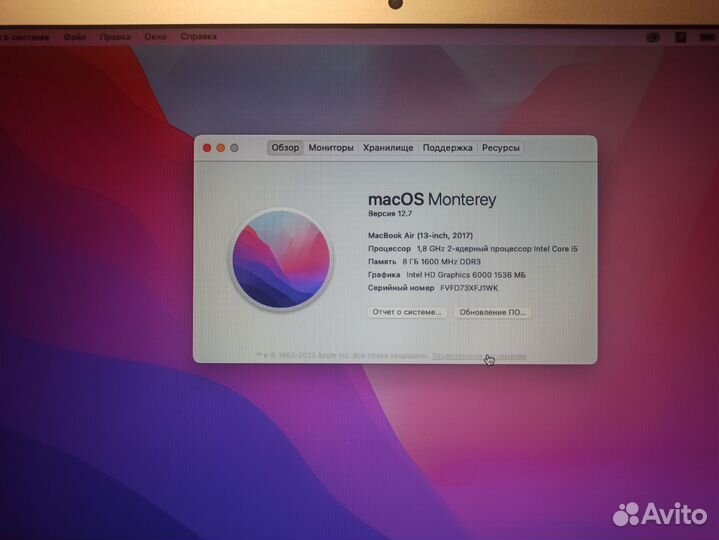 Apple MacBook air 13 2020 8/128Гб 69 циклов