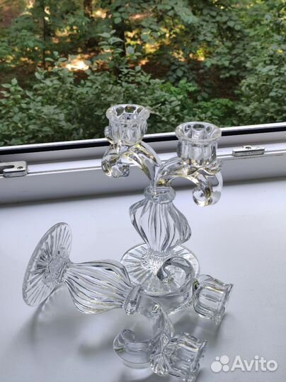 Подсвечник канделябр хрустальный