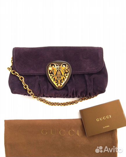 Клатч Сумка Gucci Оригинал т/фиолетовый