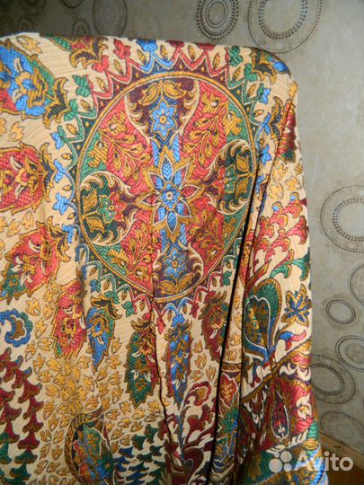 Винтажная скатерть с бахром, новая, ГДР (см.фото)