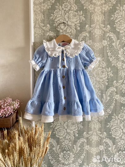 Платье для девочки из муслина