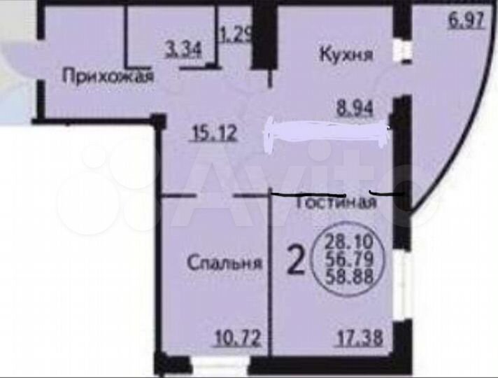3-к. квартира, 56,7 м², 8/19 эт.