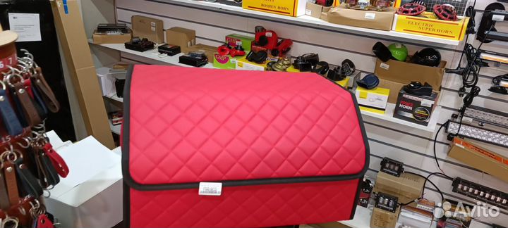 Бокс в багажник авто красный органайзер сумка 50см