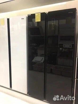 Холодильник Korting knfs 91797 GN черное стекло