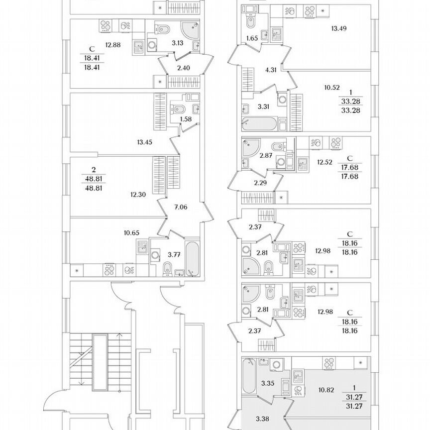 1-к. квартира, 31,3 м², 2/9 эт.