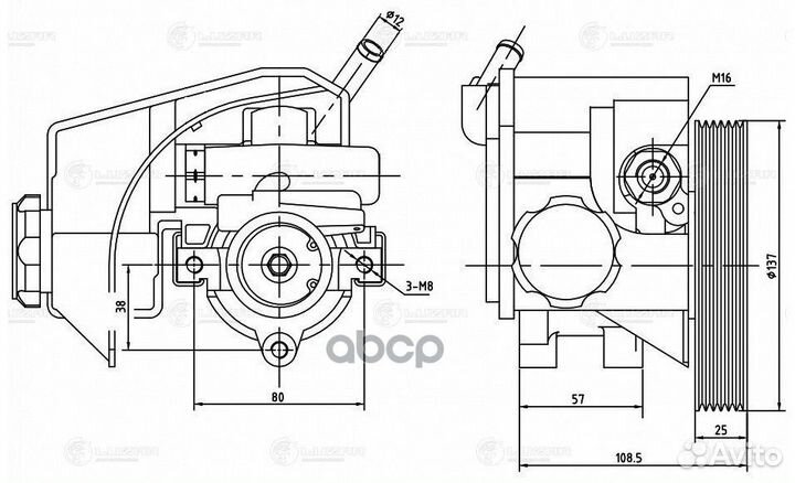 Насос гур для а/м Peugeot 206 (98) /Partner (M5