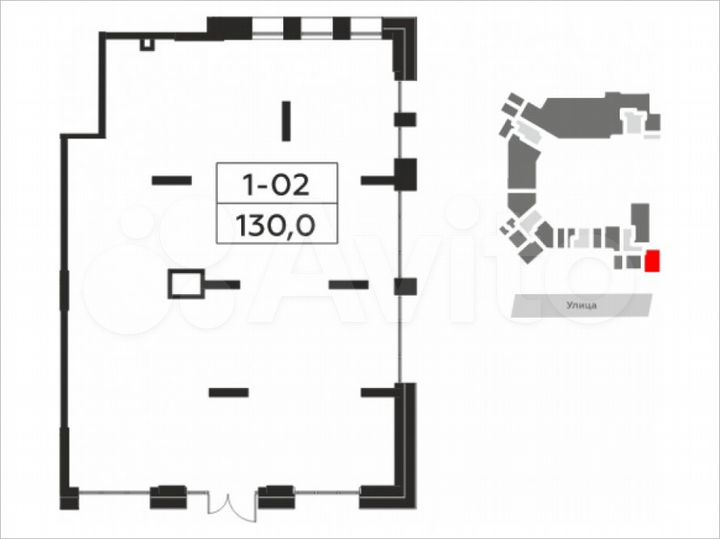 Аренда, торговое помещение площадью 130 кв.м