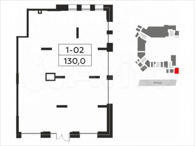 Аренда, торговое помещение площадью 130 кв.м