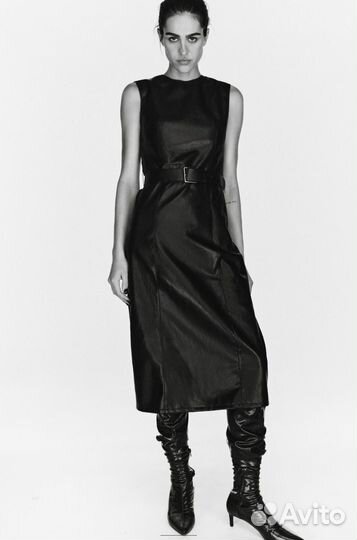 Платье экокожа