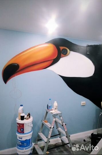 Роспись стен, аэрография на авто, портреты